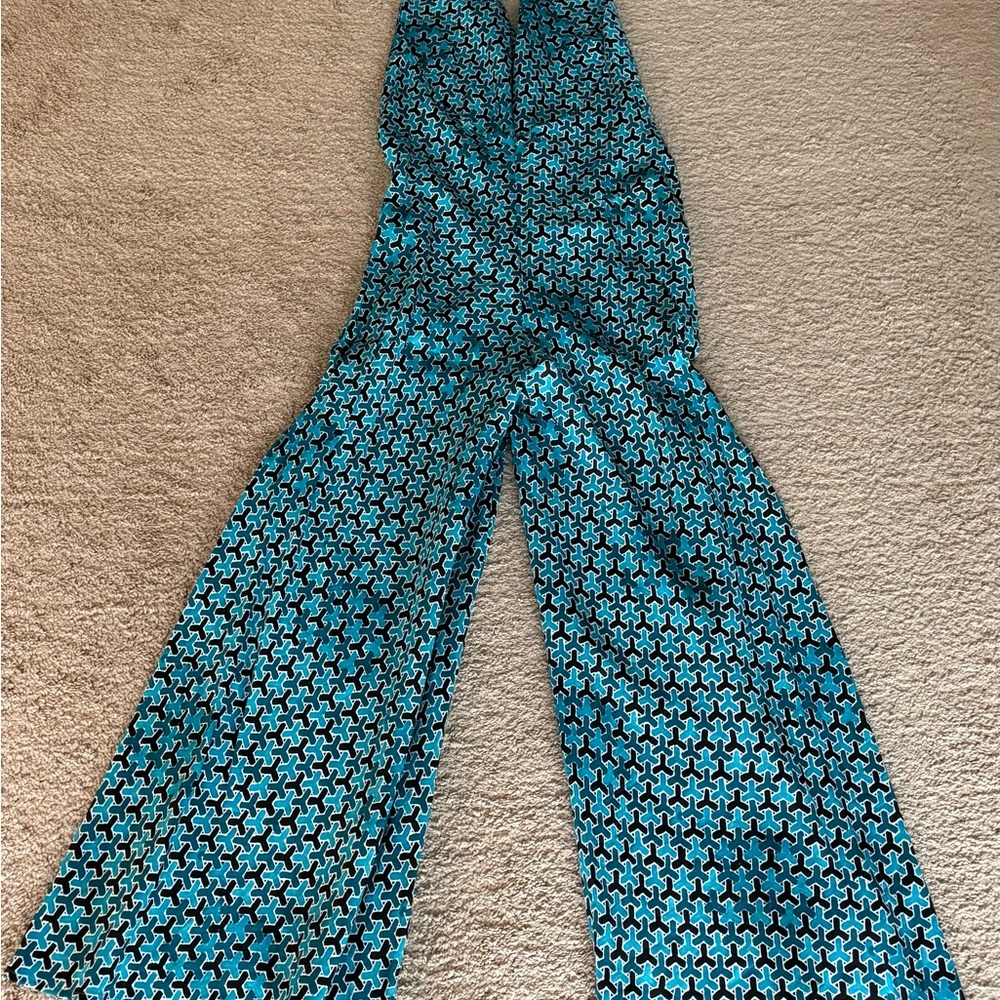 Banana Republic Teal and Black Patterned Jumpsuit- White Lotus Collection - Picture 2 of 10